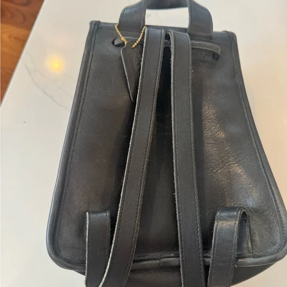 Vintage Coach Black Leather Turnlock Mini Backpack - Picture 5 of 6